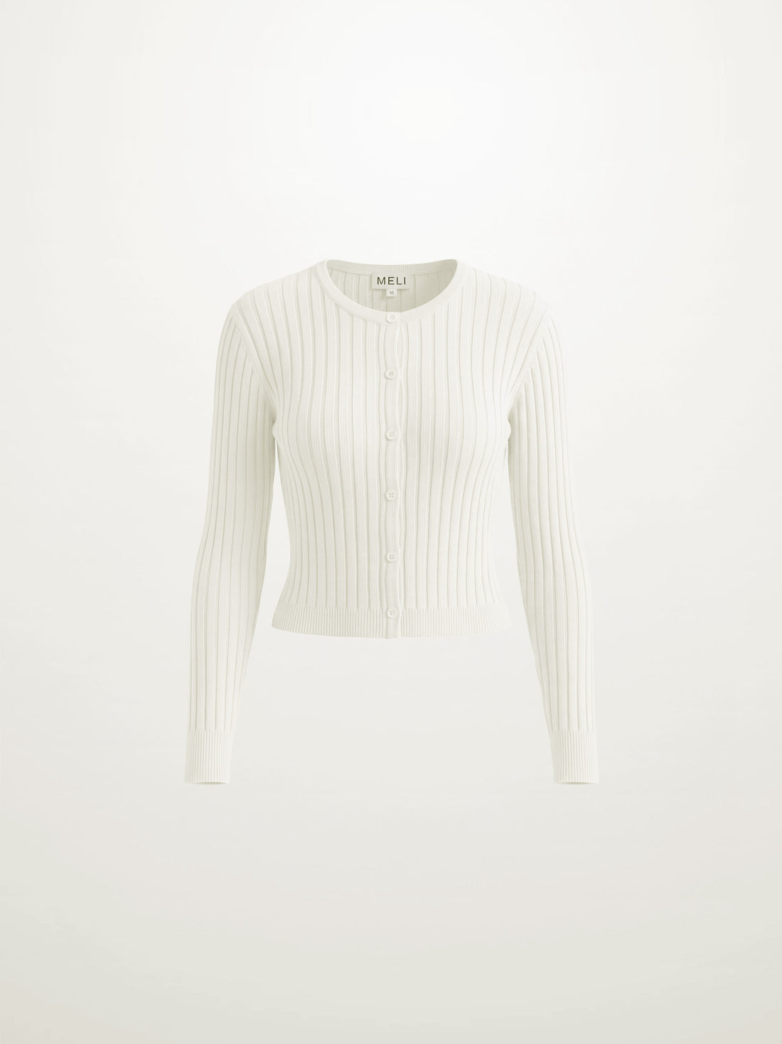 Lightweight Ribbed Cardigan 17" - Cream