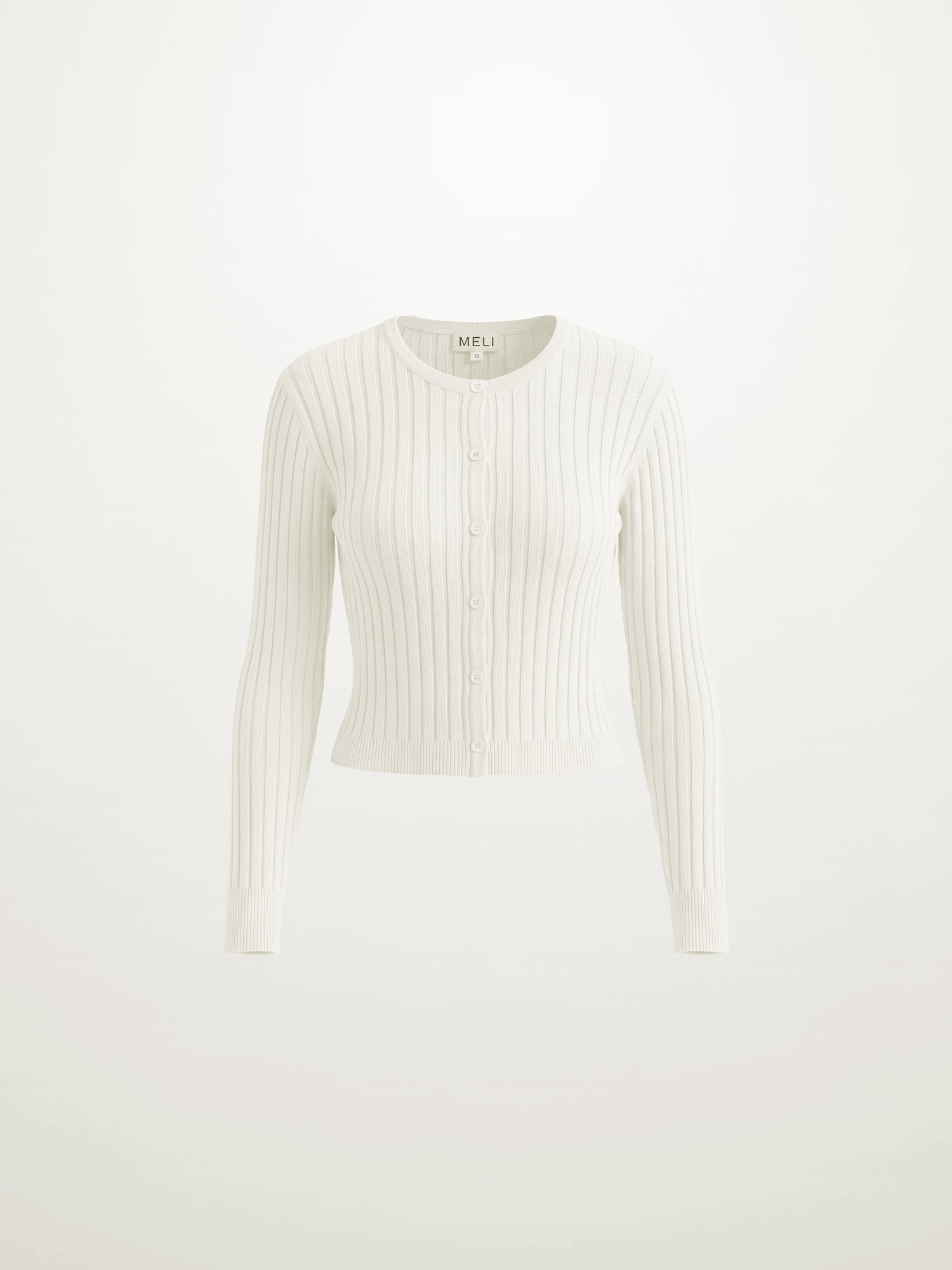 Lightweight Ribbed Cardigan 17" - Cream