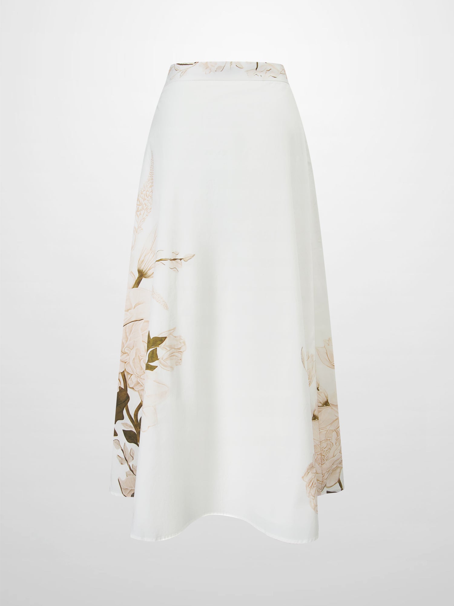Floral Design Skirt-White