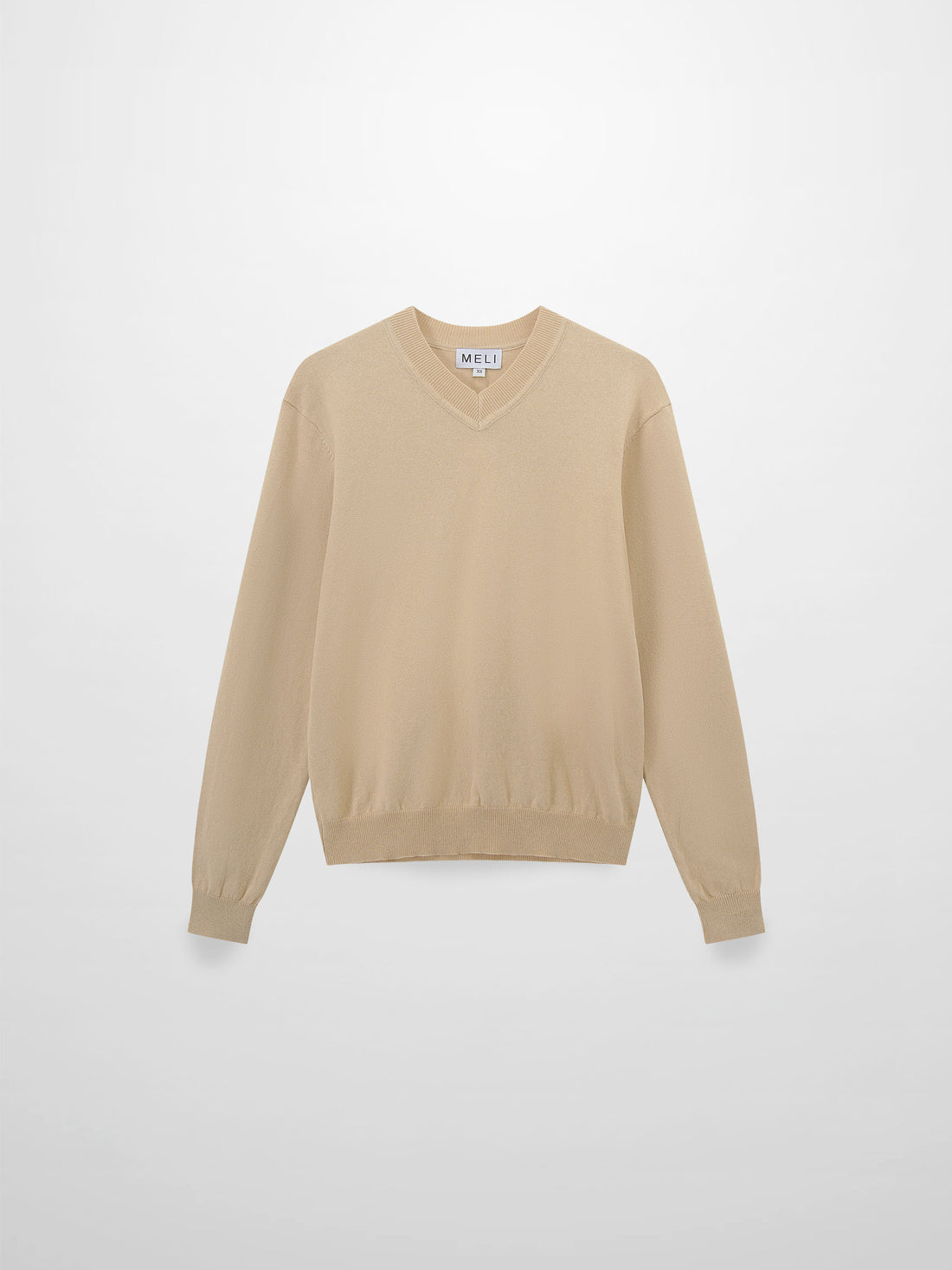 High V Lightweight Sweater-Sand