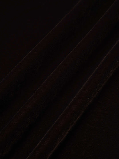 Velvet Flare Skirt-Brown