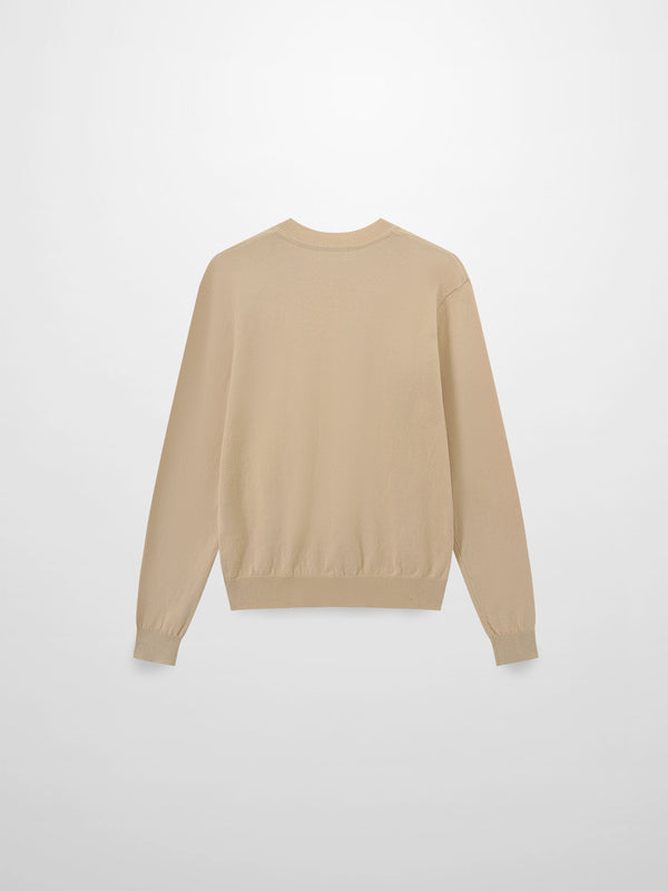 High V Lightweight Sweater-Sand