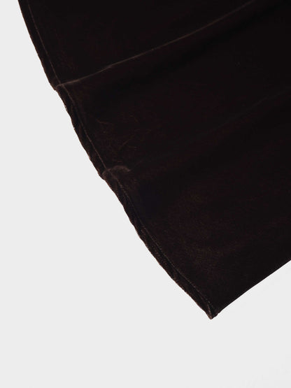 Velvet Flare Skirt-Brown