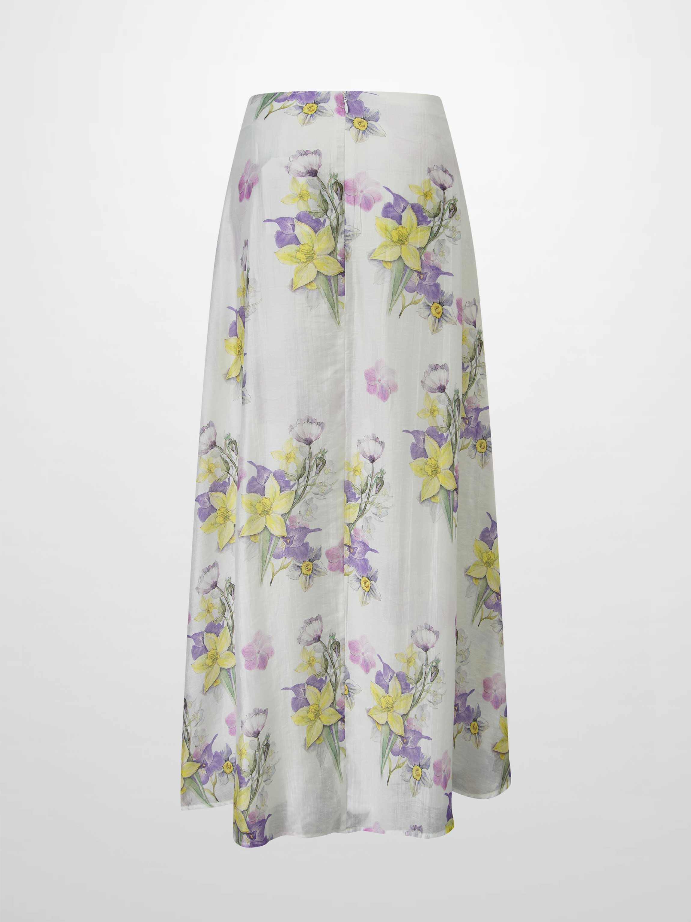 Braided Detail A-Line Skirt-Multi Color Floral