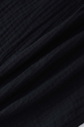 Gauze Slip Dress-Black