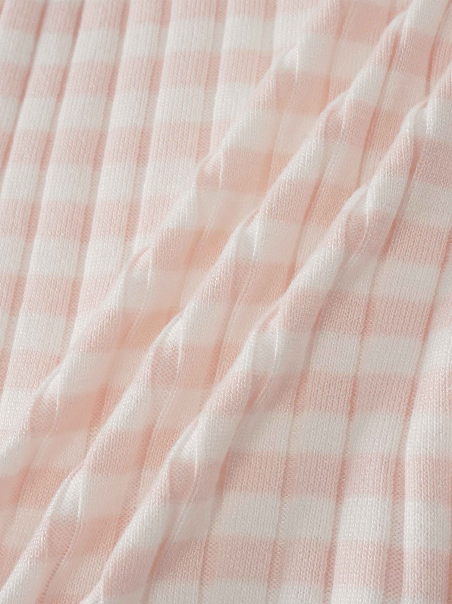 Striped Scalloped Edge Cardigan-Pink/White