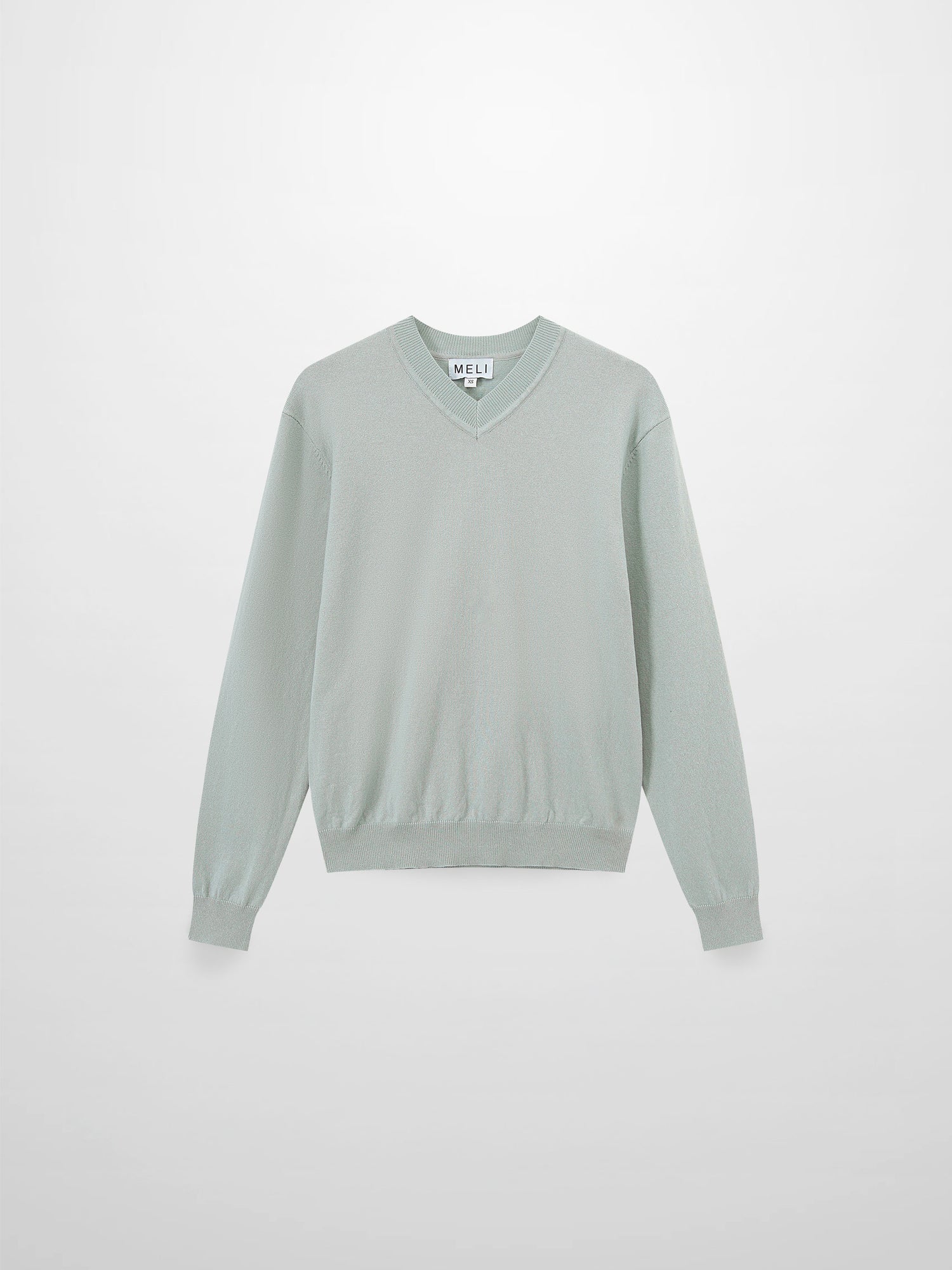 High V Lightweight Sweater-Ash Green