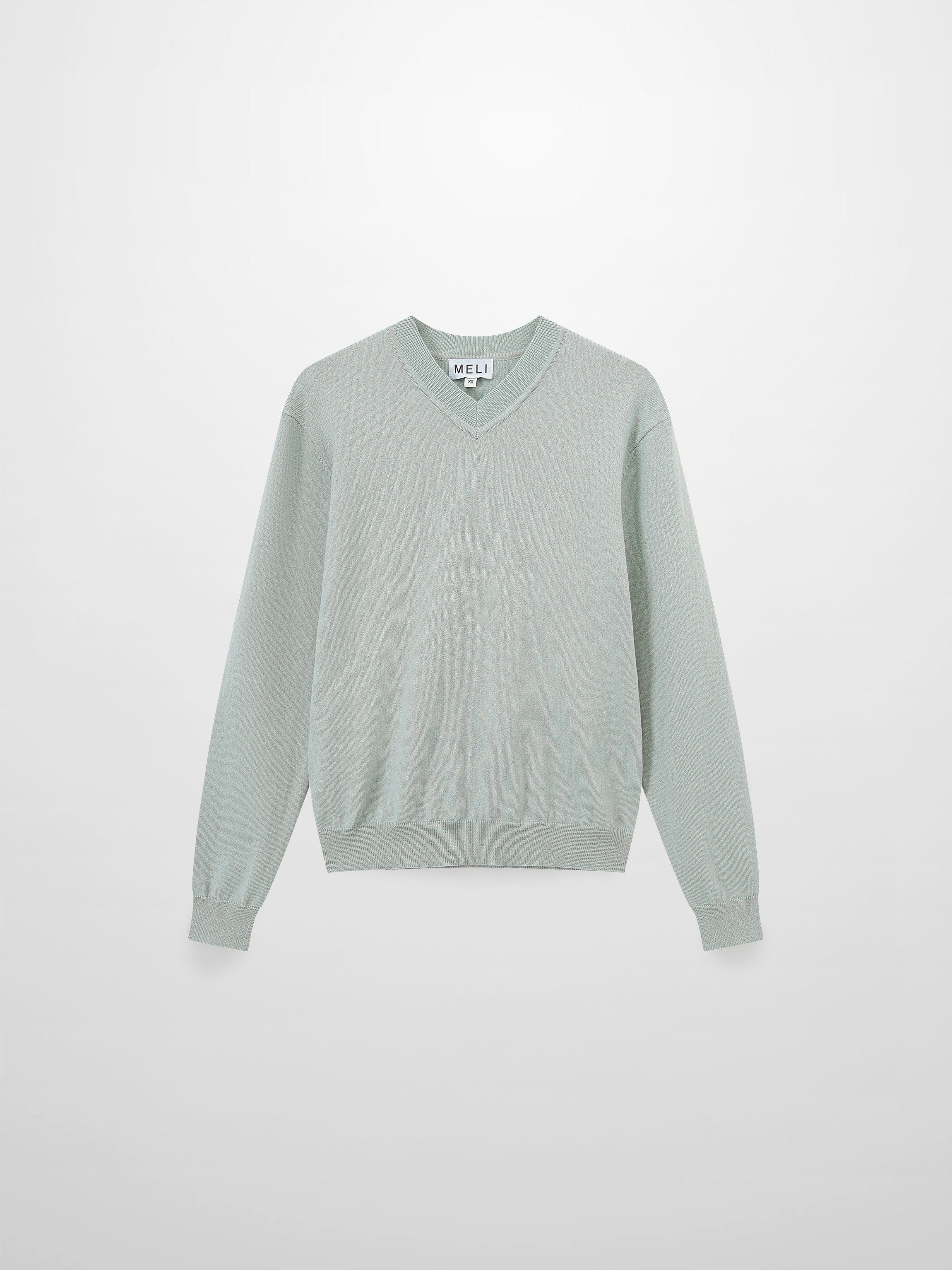 High V Lightweight Sweater-Ash Green