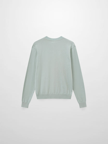 High V Lightweight Sweater-Ash Green