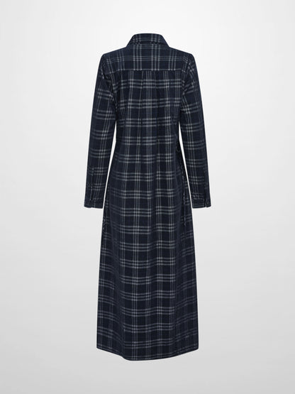 Corduroy Plaid Dress - Navy Plaid