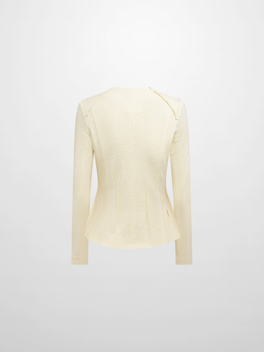 Mini Gold Button Peplum Top - Cream