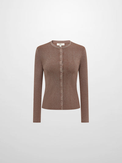 Lurex Cardigan - Brown