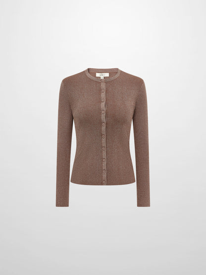 Lurex Cardigan - Brown