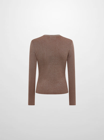 Lurex Cardigan - Brown