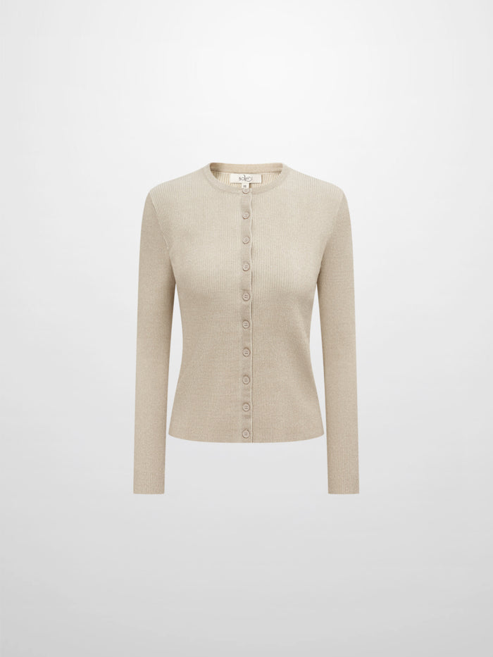 Lurex Cardigan - Cream