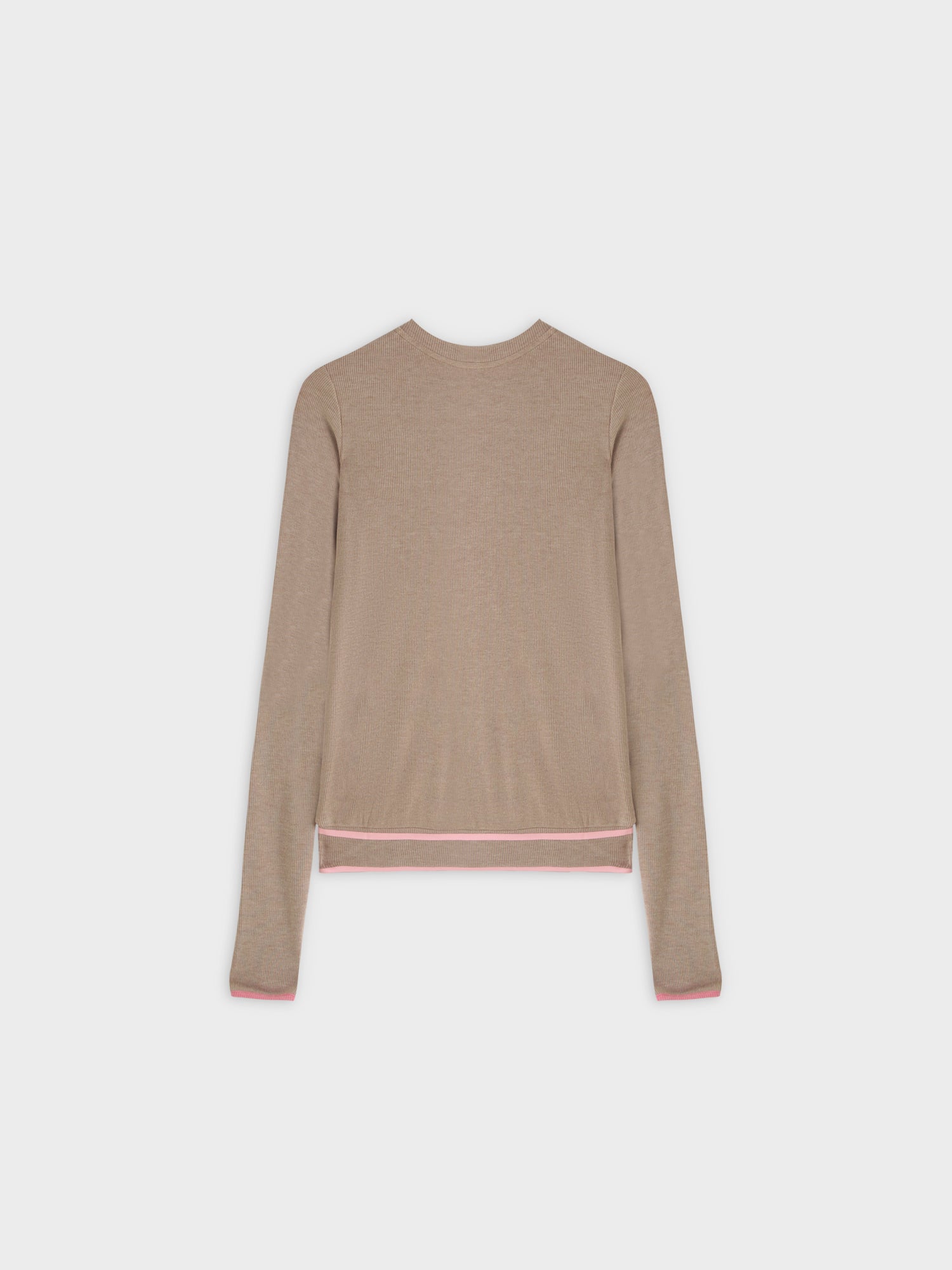 X BANDED SHIRT-TAN/ROSE