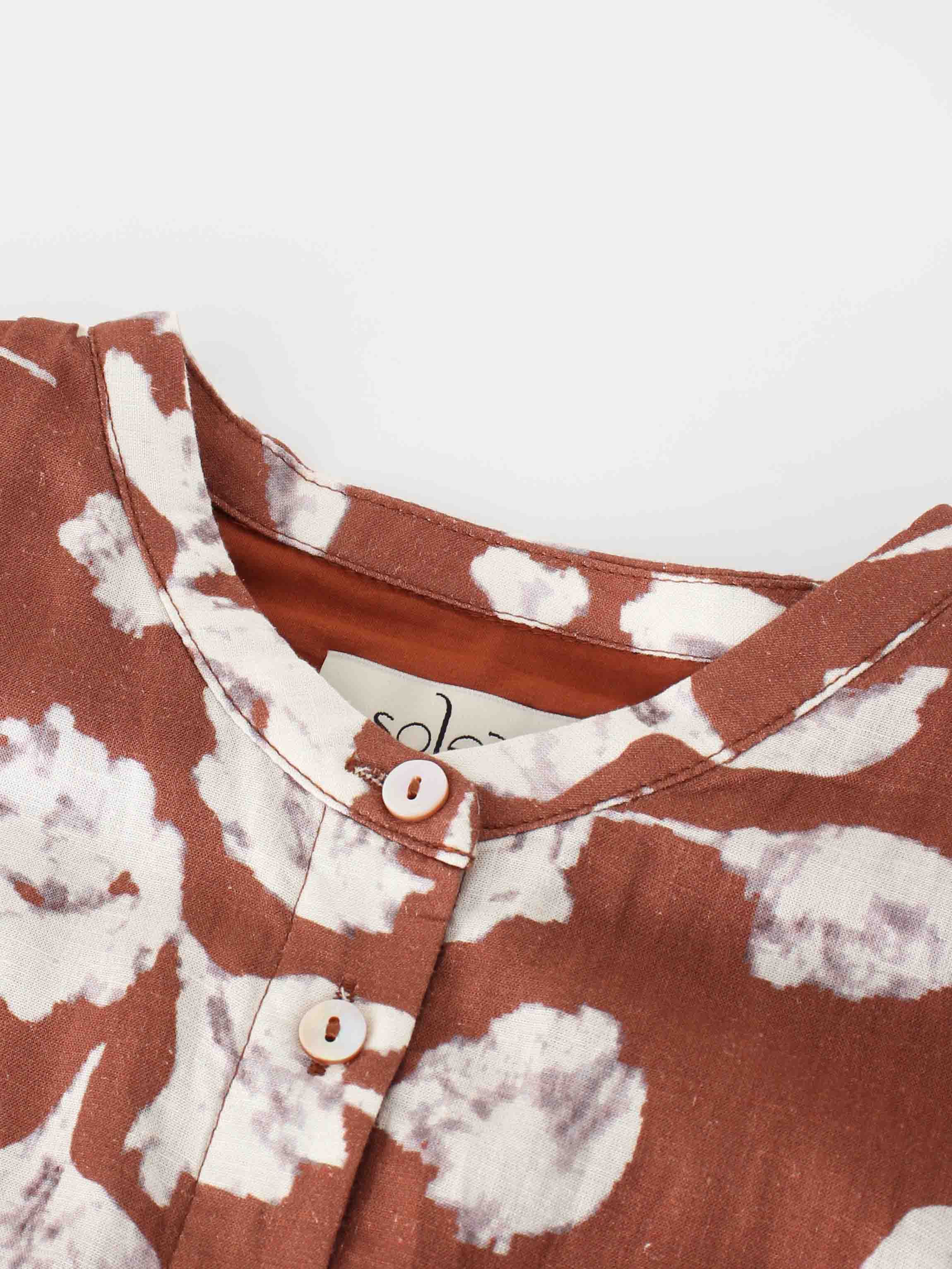 A Line Shirtdress-Brown Floral