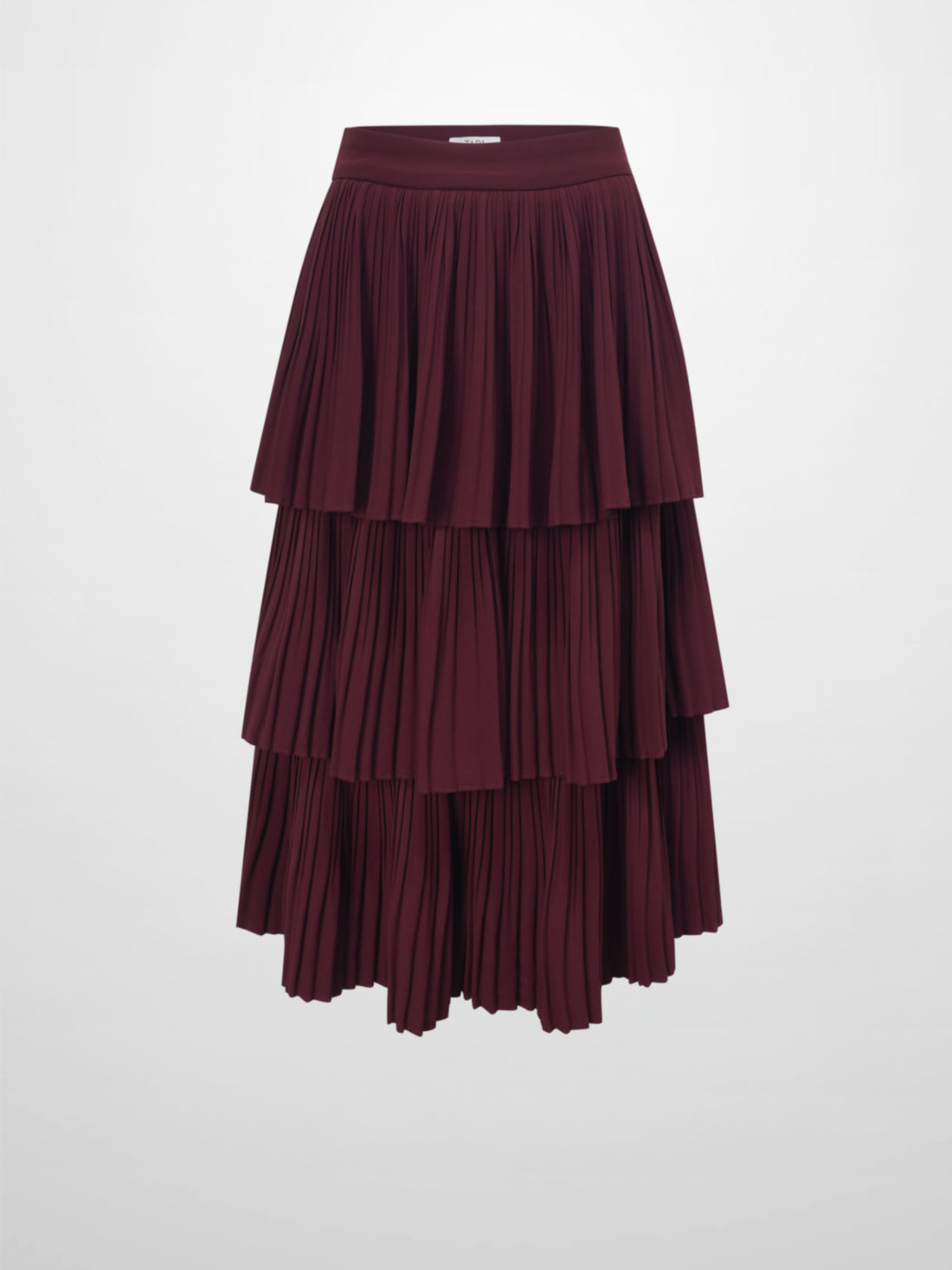 Pleated Layer Skirt 26&quot;-Burgundy