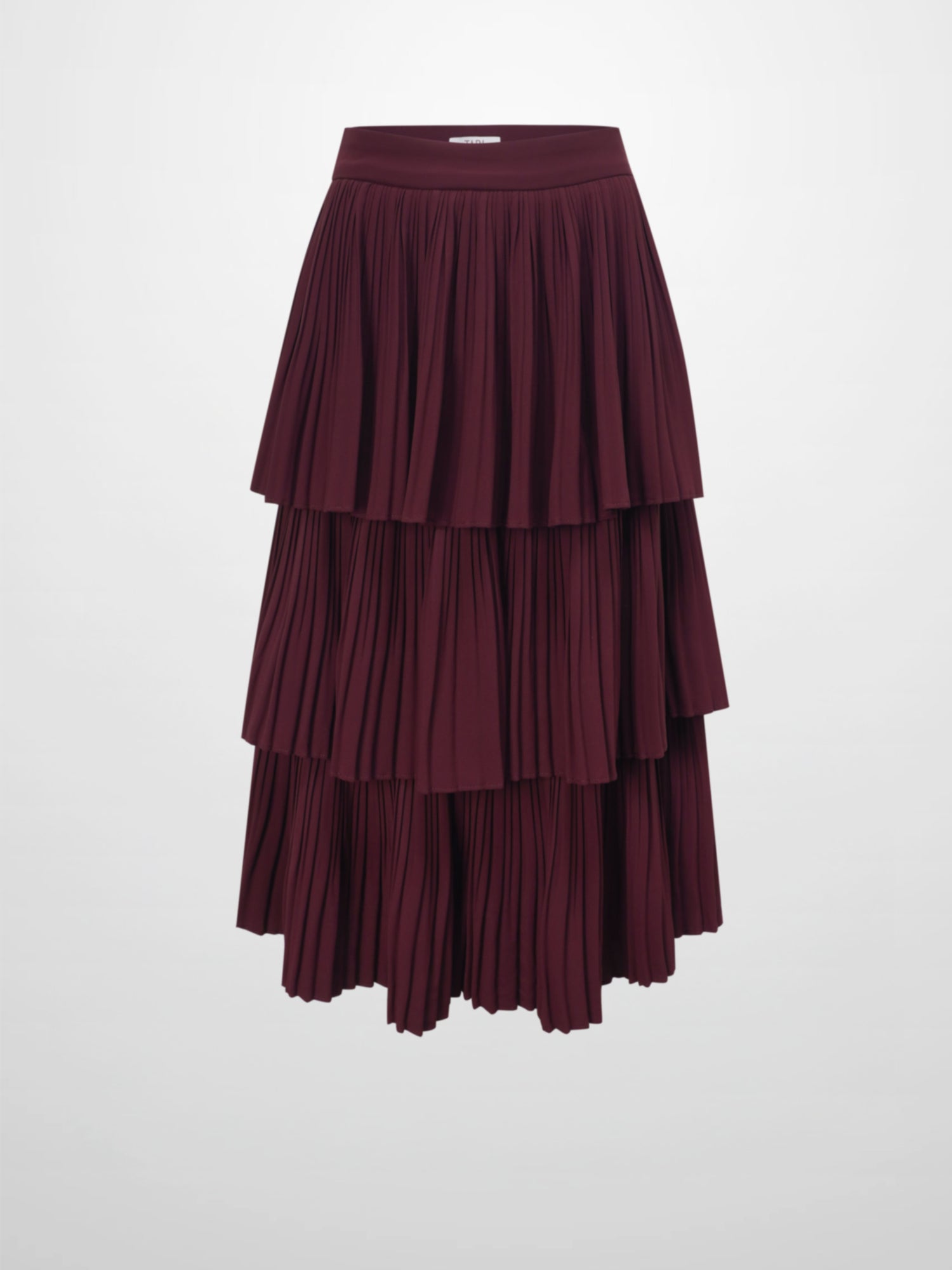Pleated Layer Skirt 26&quot;-Burgundy