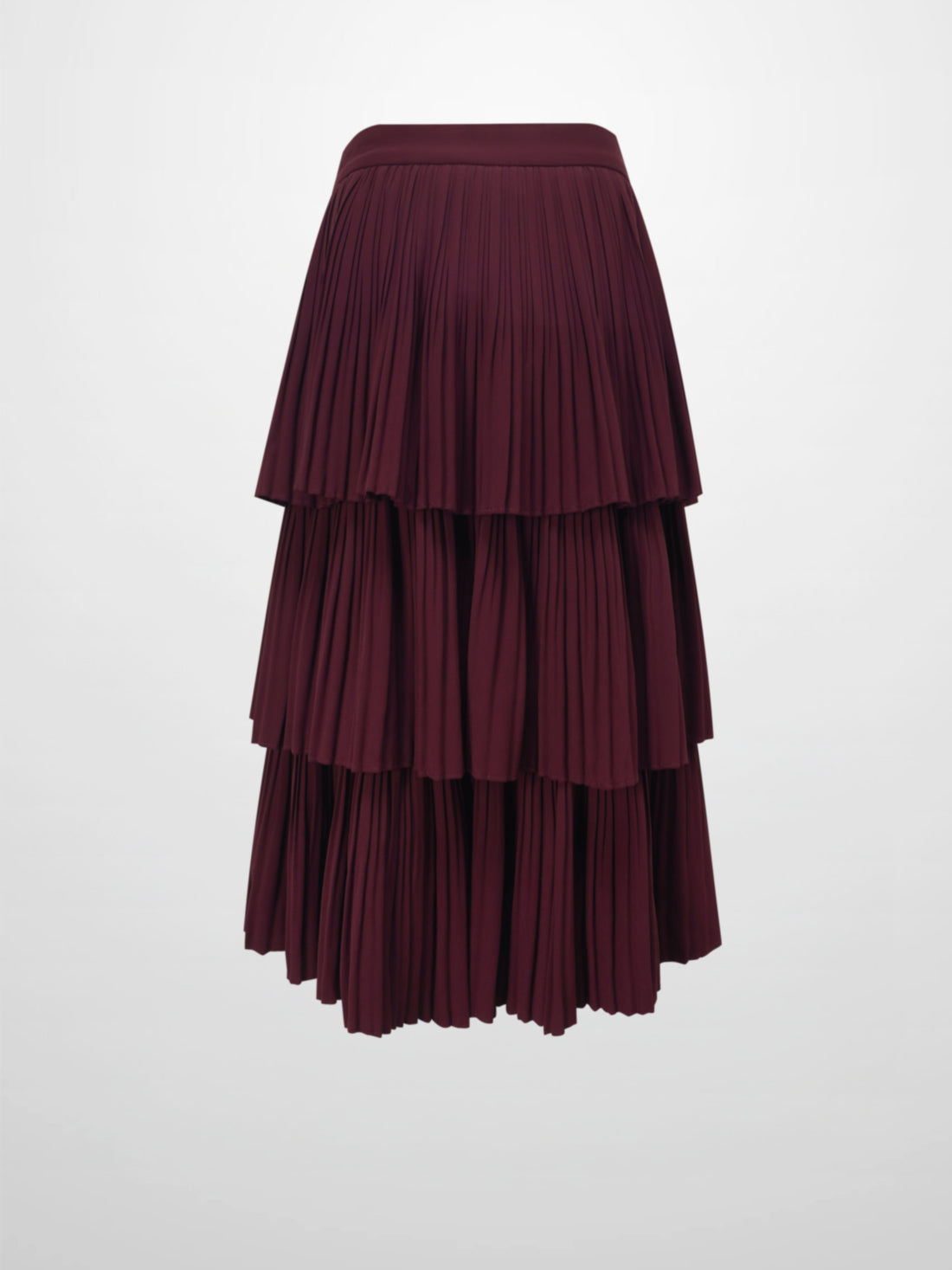 Pleated Layer Skirt 26&quot;-Burgundy
