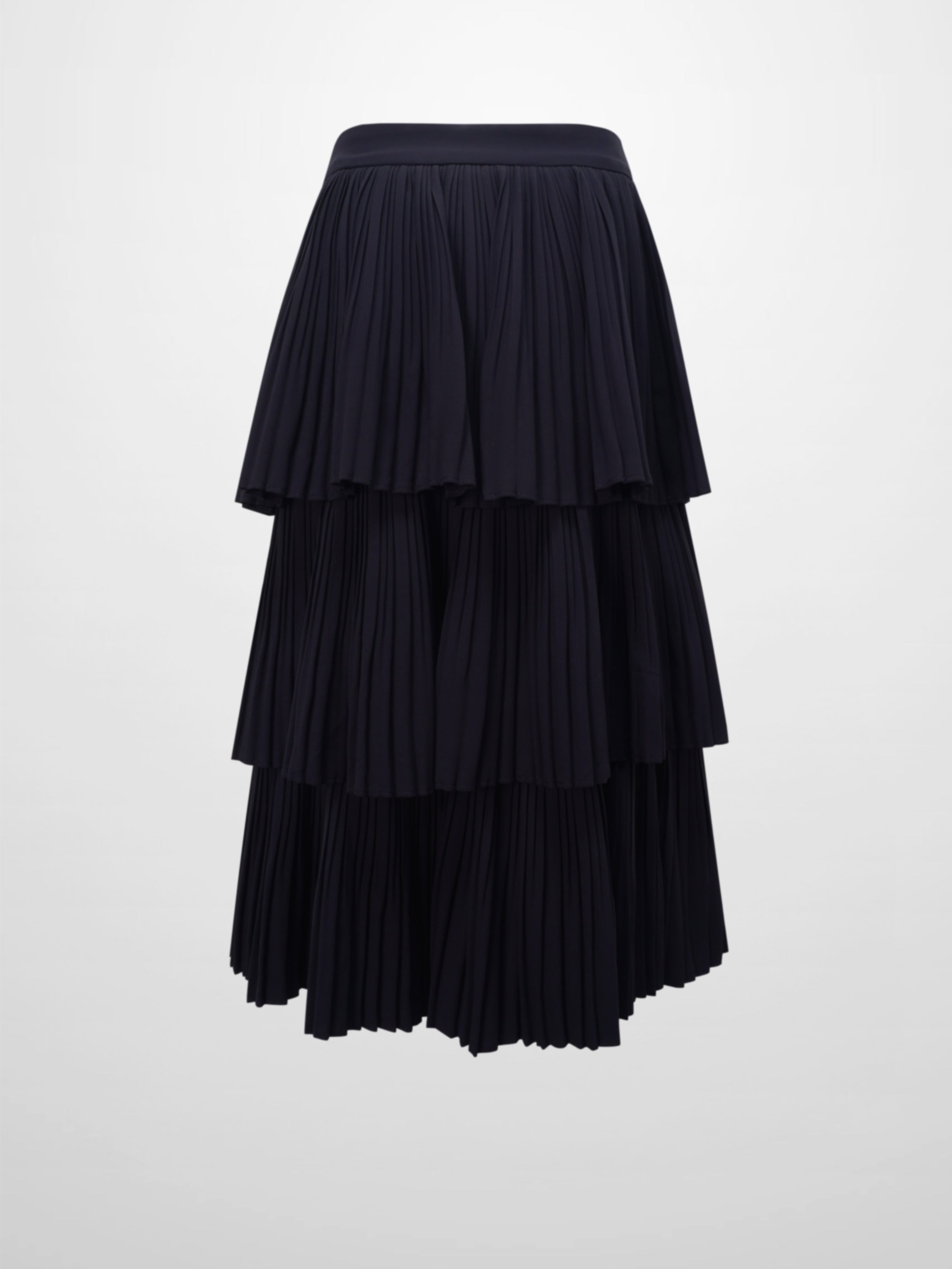 Pleated Layer Skirt 26&quot;-Navy