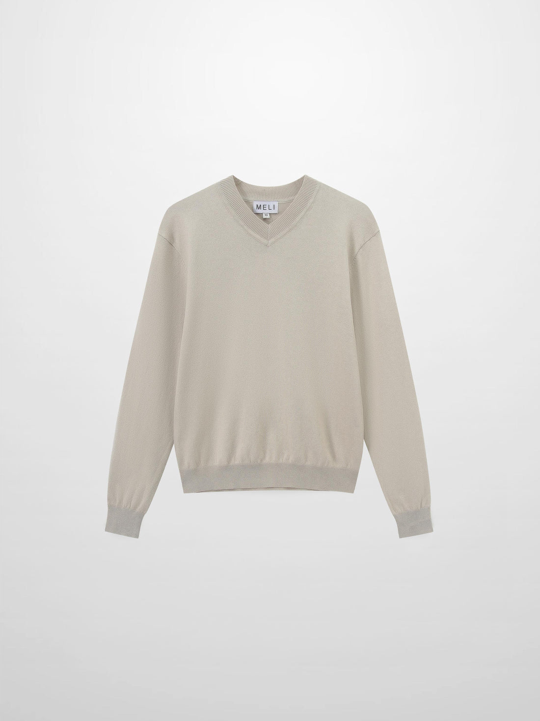 High V Lightweight Sweater-Light Grey