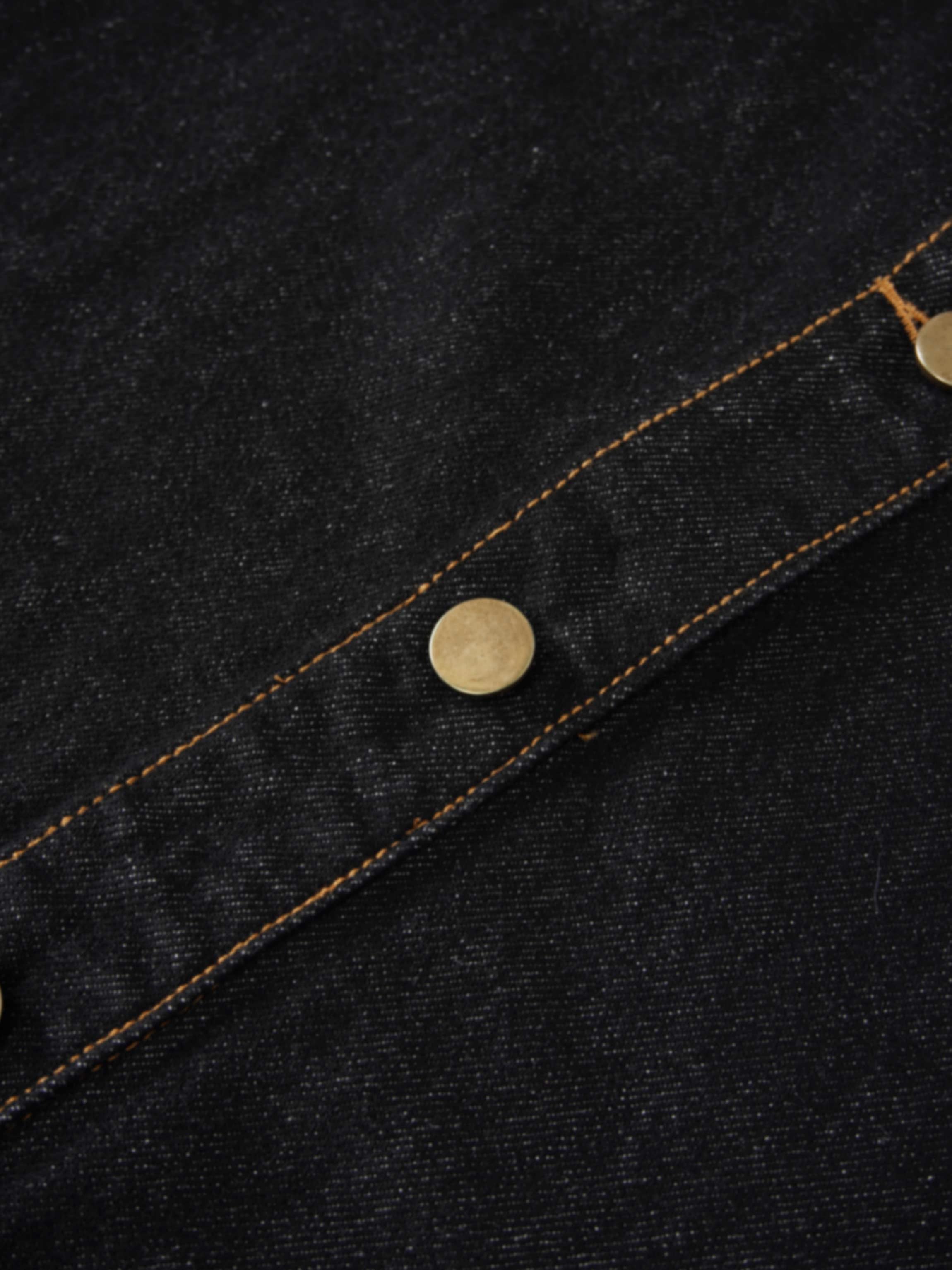 High Waist Button Down Denim Skirt-Black