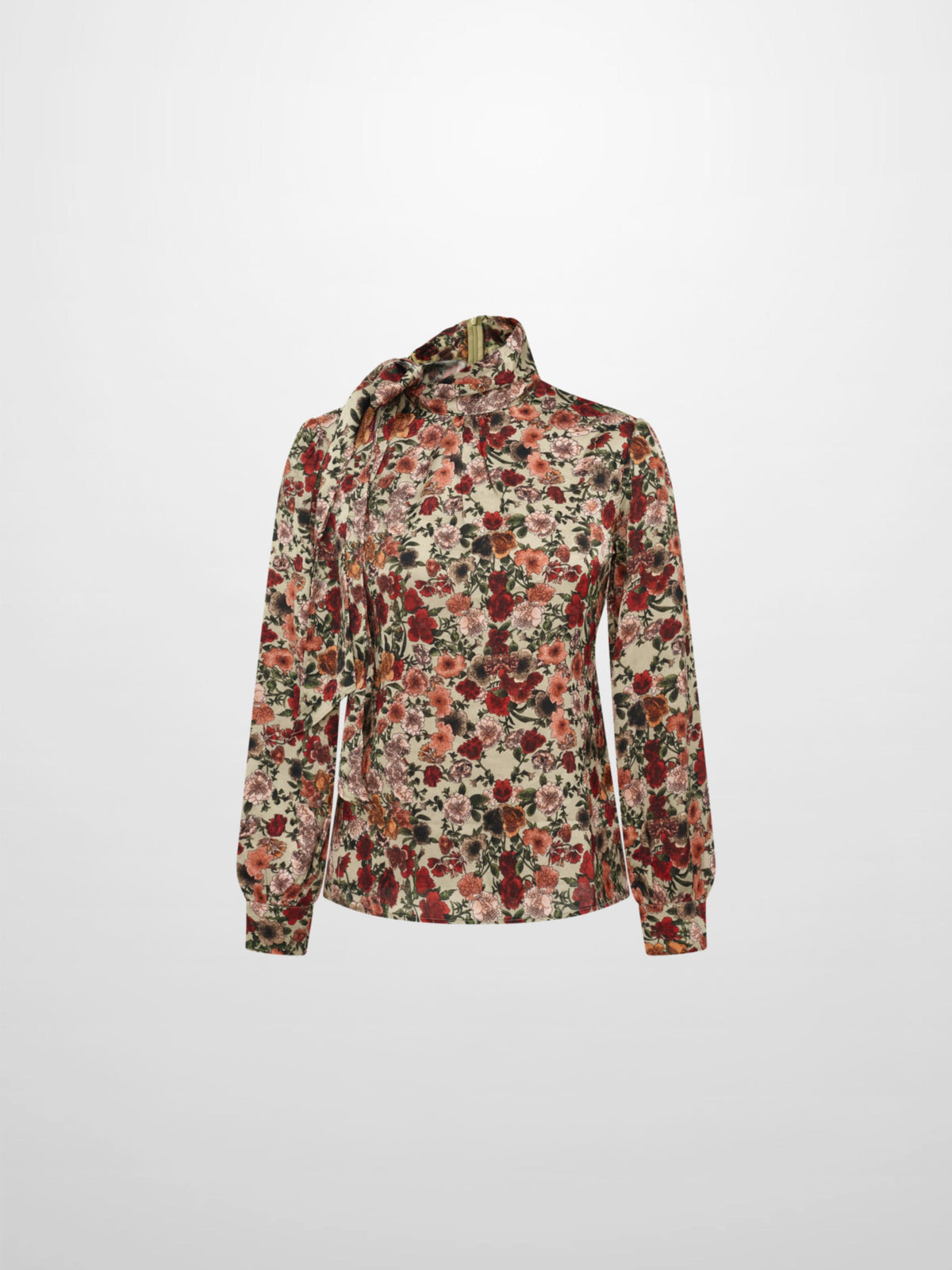 Floral Design Side Bow Blouse - Multi Color