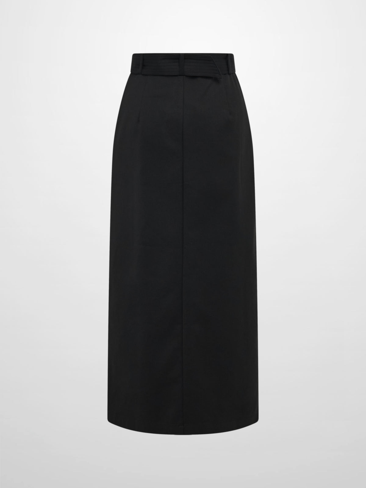 Belted Straight Maxi Skirt - Green