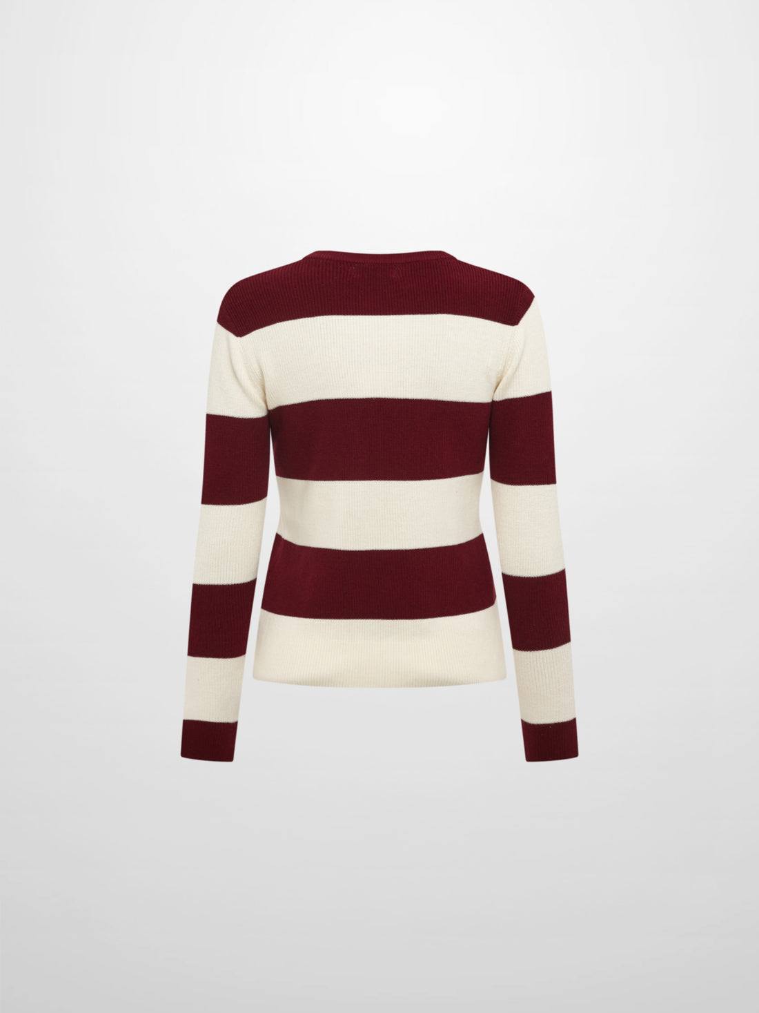 Waffle Knit Top - Burgundy/Cream