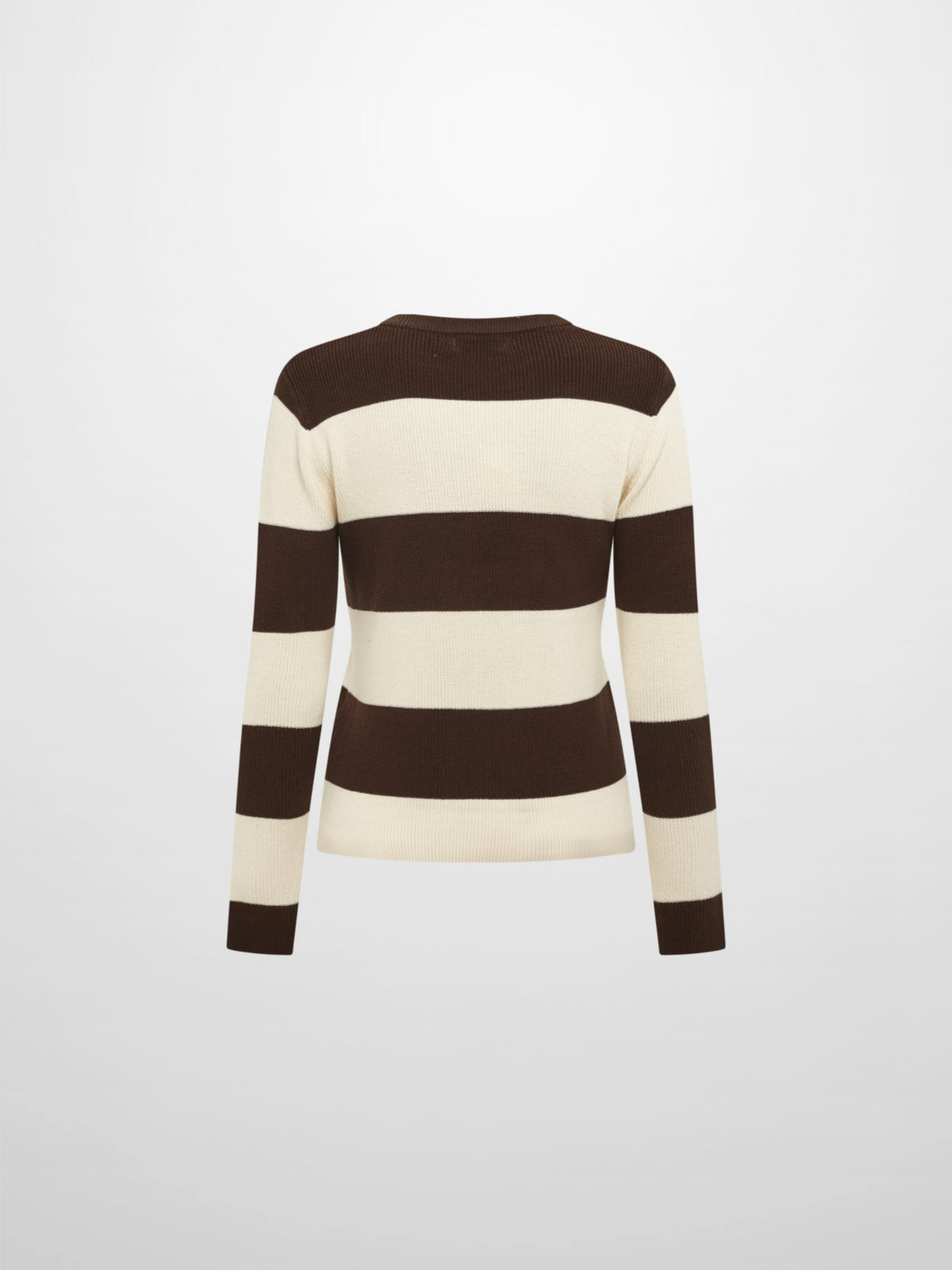 Waffle Knit Top - Cream/Chocolate Brown