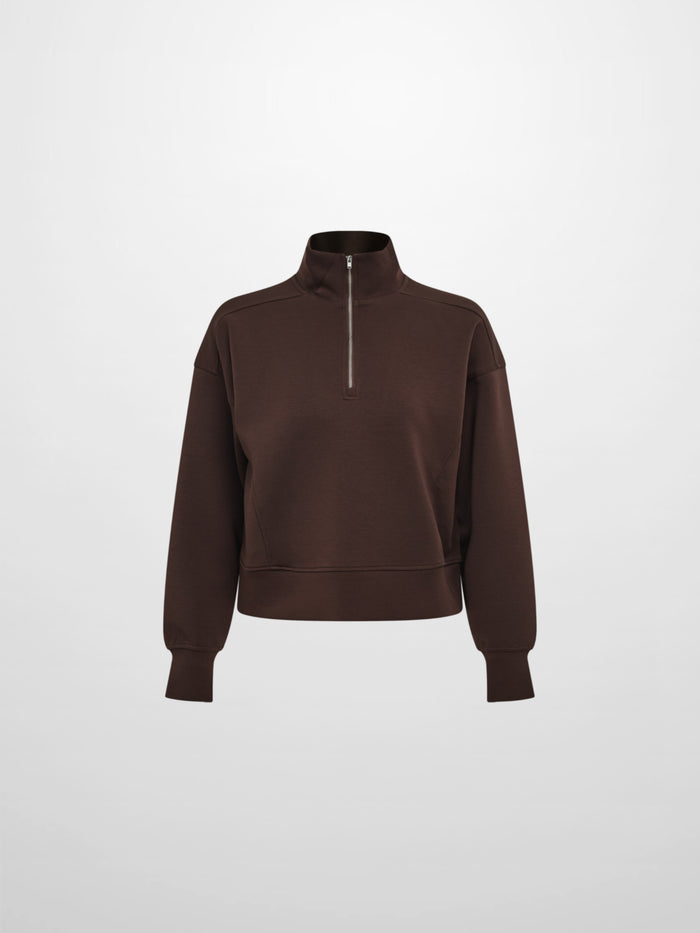 Scuba Half Zip Sweatshirt - Dark Brown