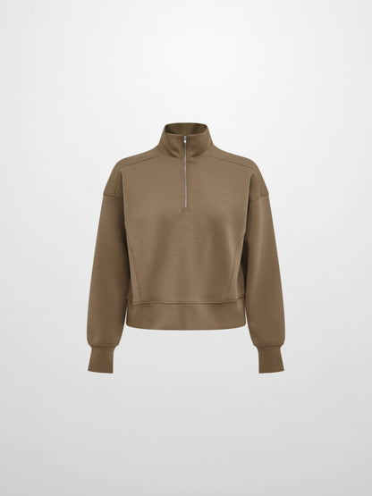 Scuba Half Zip Sweatshirt - Warm Taupe