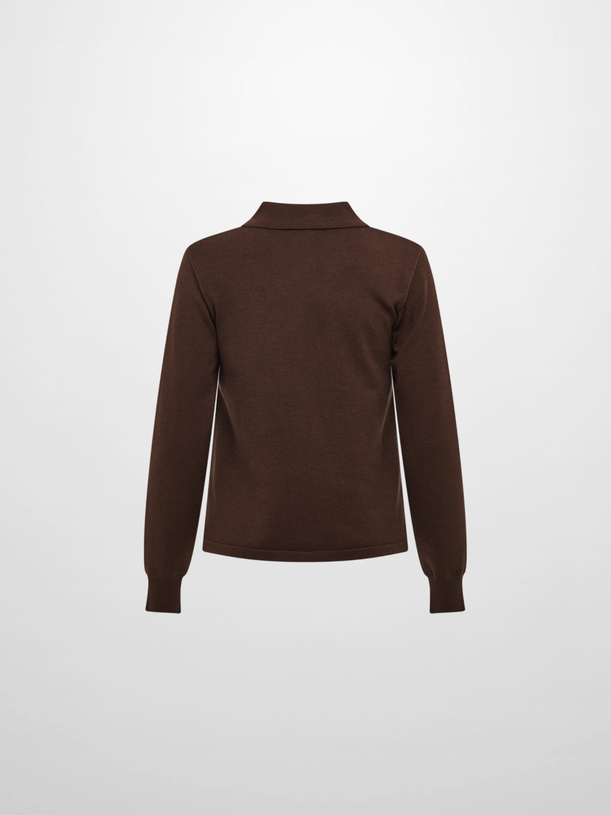 Knit Polo Top - Brown