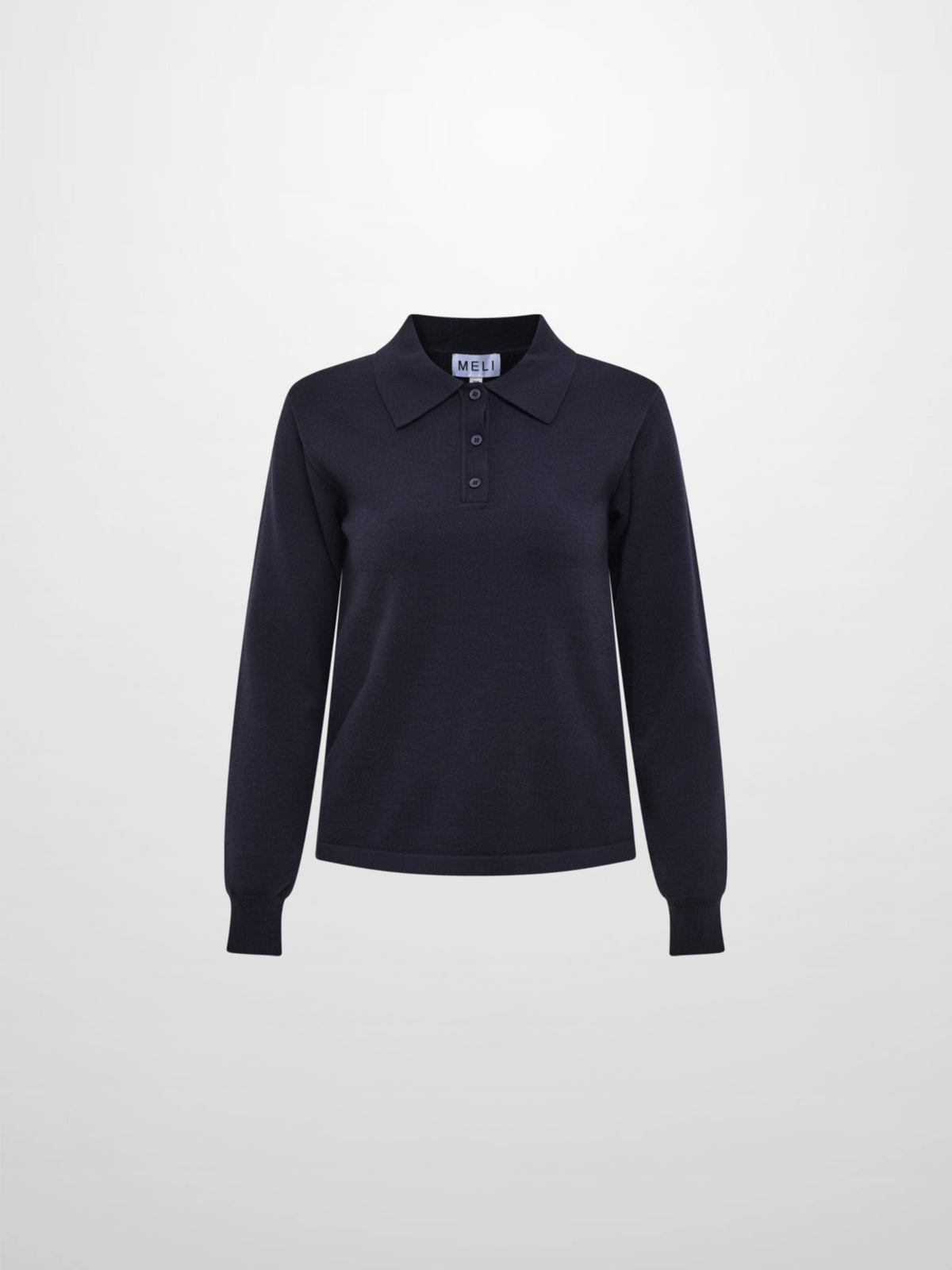 Knit Polo Top - Navy