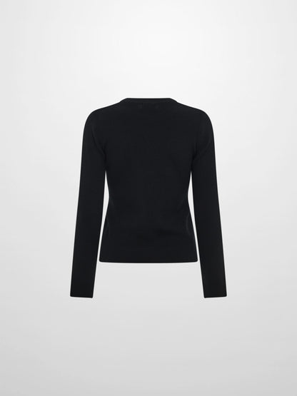 Waffle Knit Top - Black