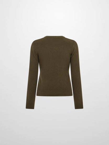 Waffle Knit Top - Olive