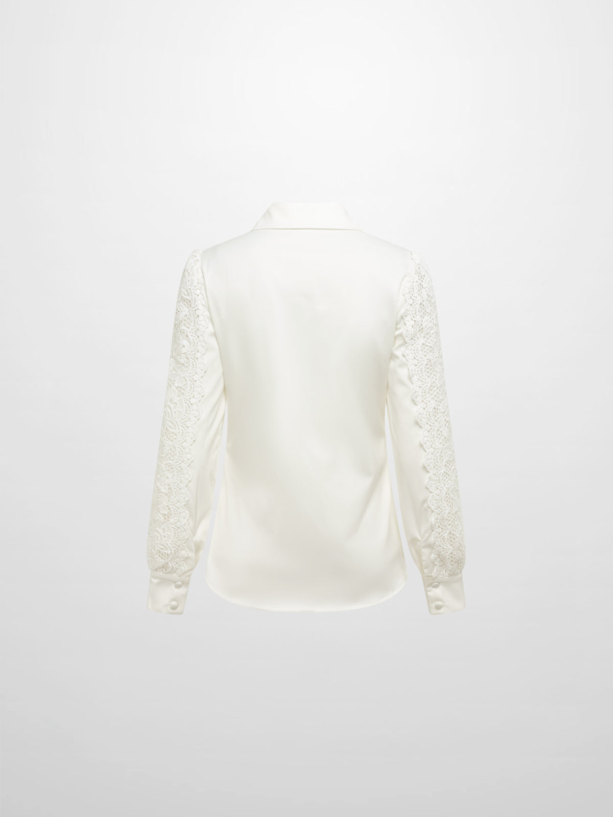 Lace Trim Blouse - White