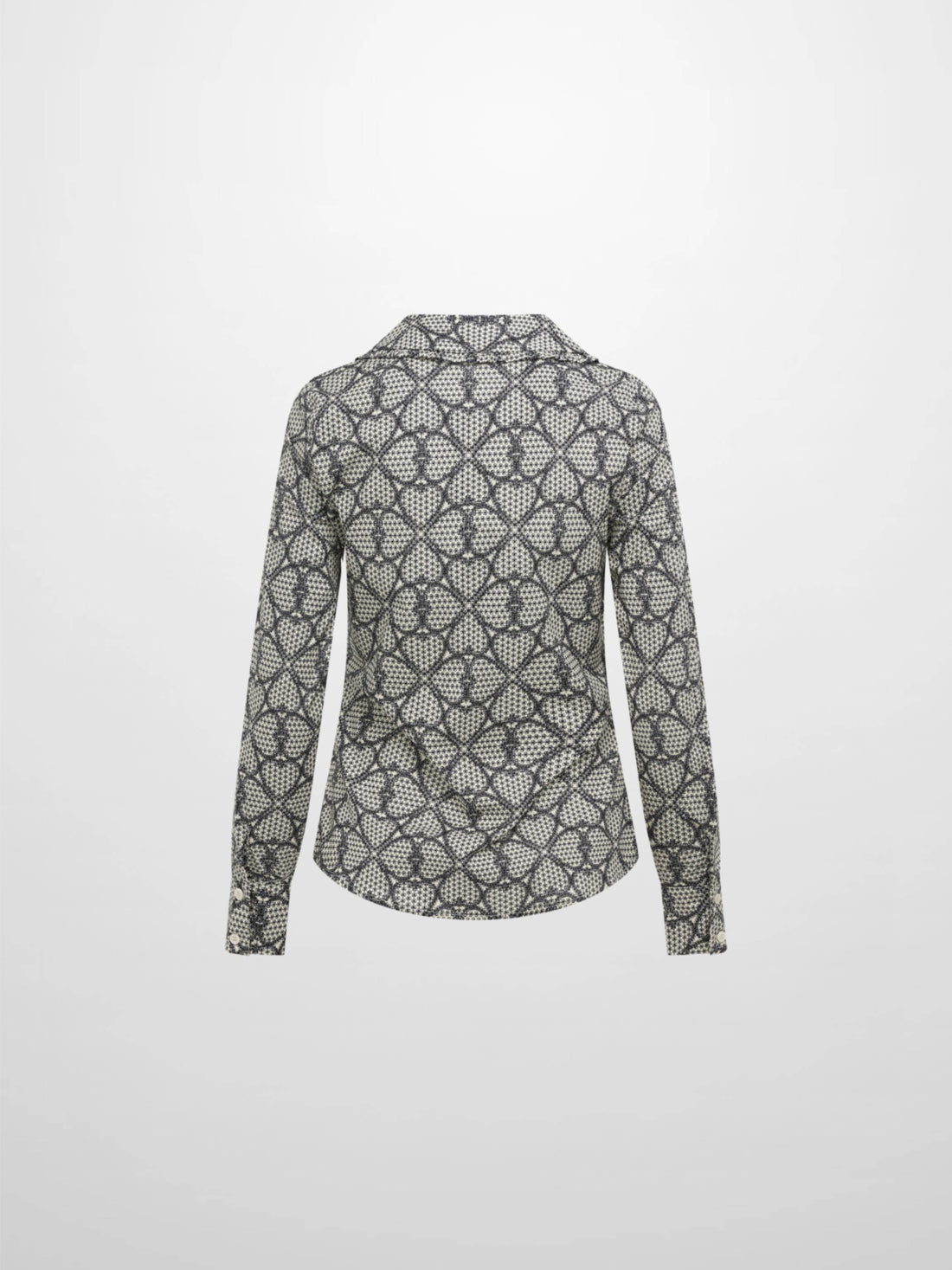 Ruffle Collar Blouse - Heart Design