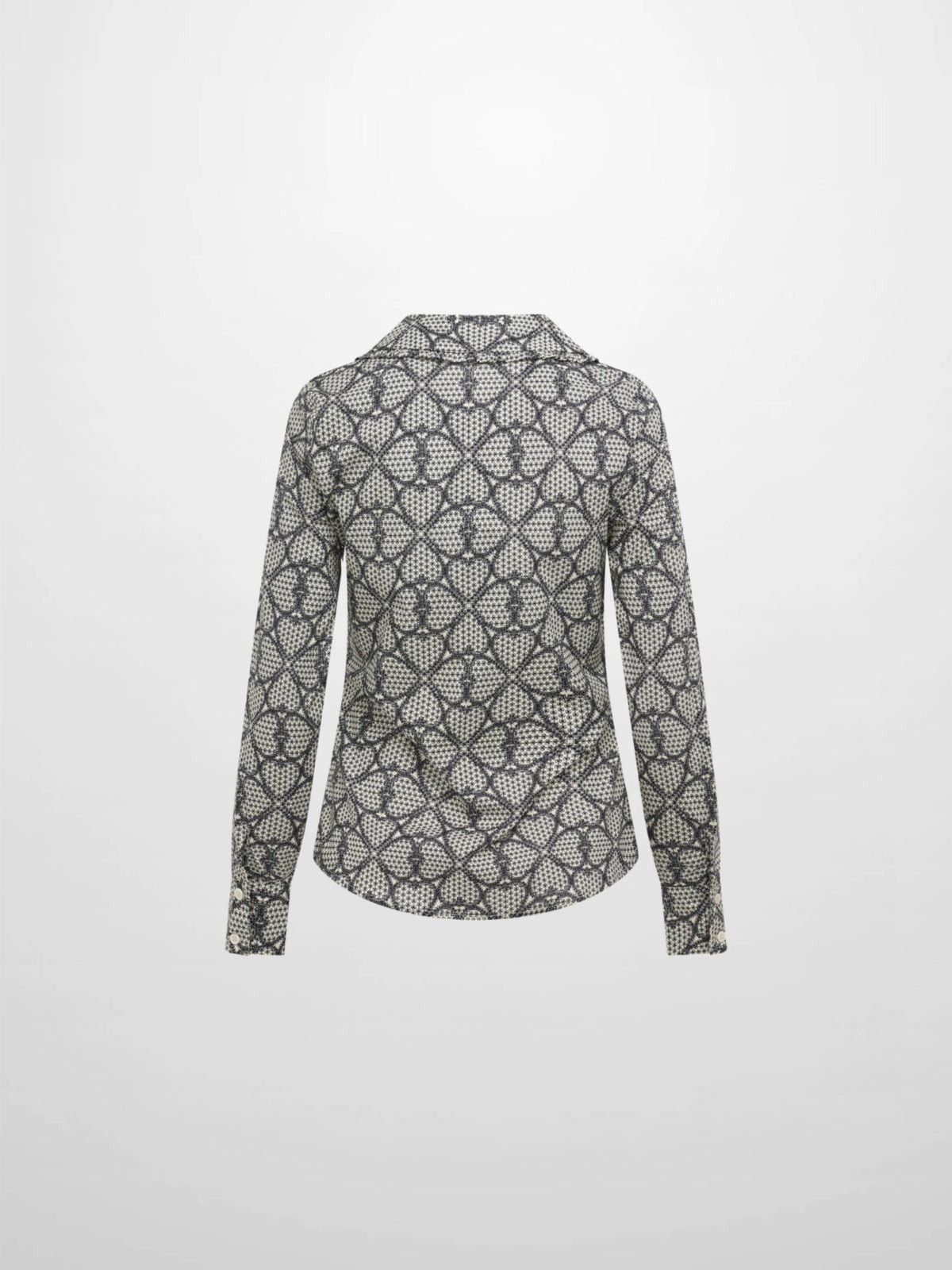Ruffle Collar Blouse - Heart Design