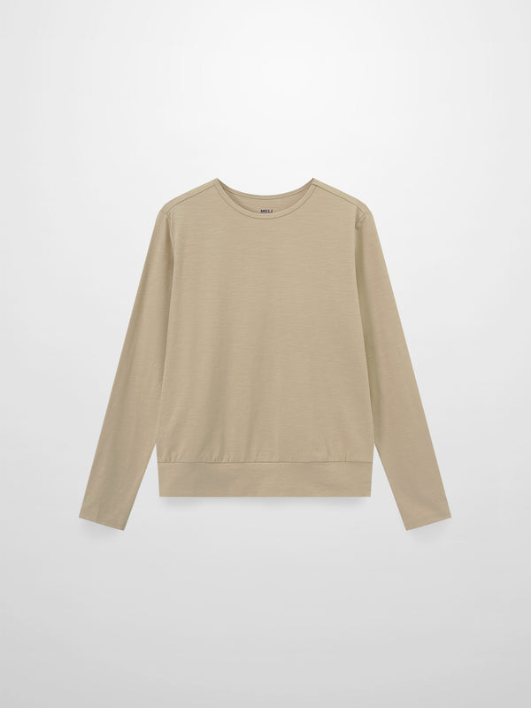 Crew Bomber Tee-Tan