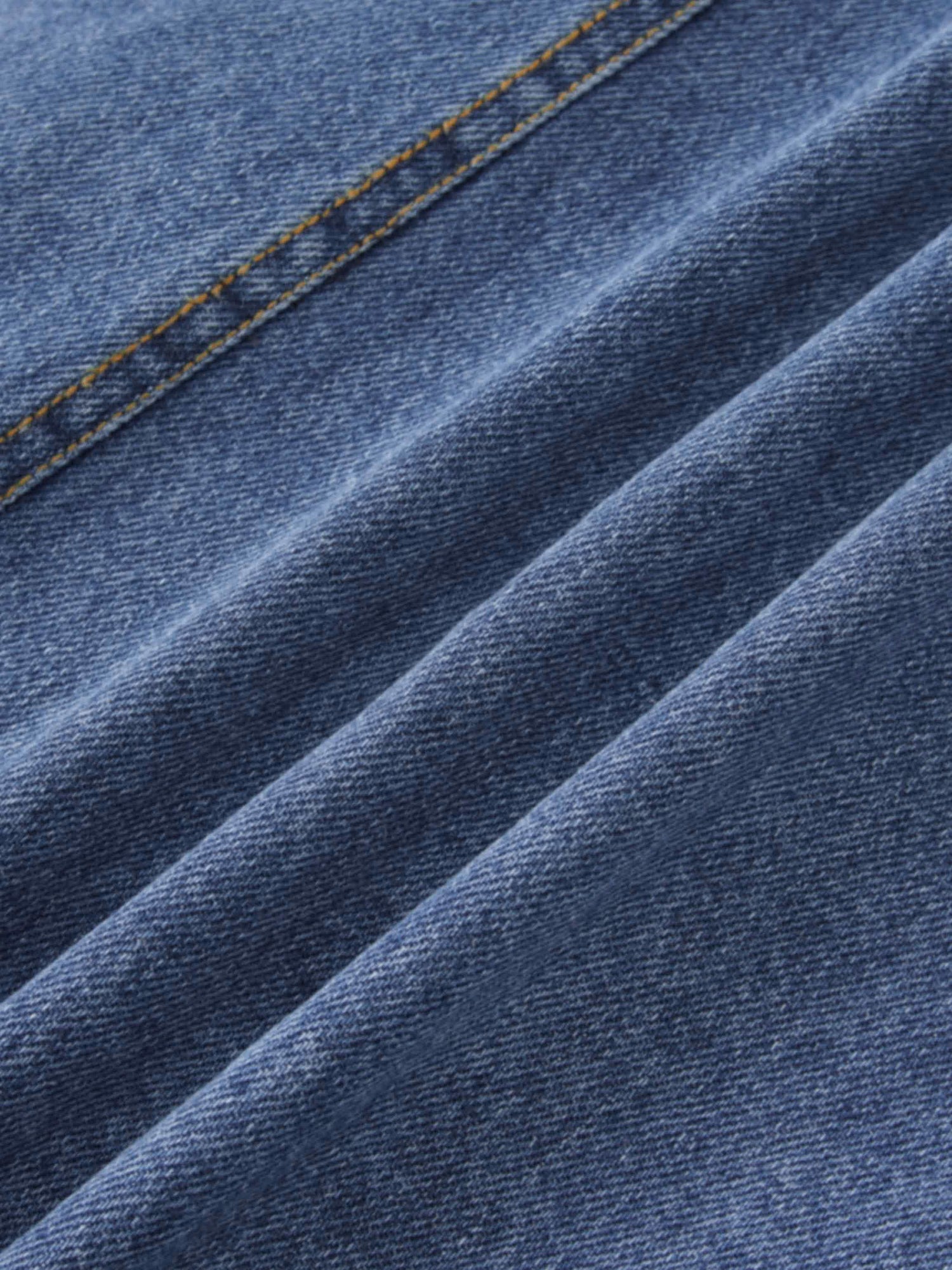 High Waist Button Down Denim Skirt-Blue