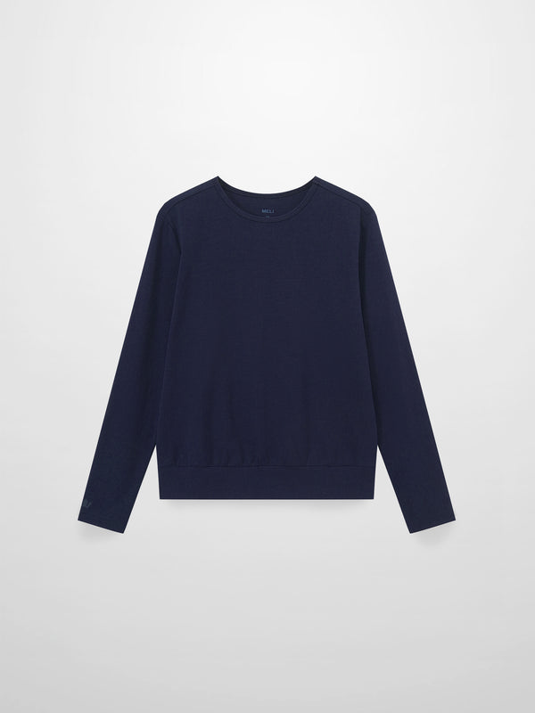 Crew Bomber Tee-Deep Navy