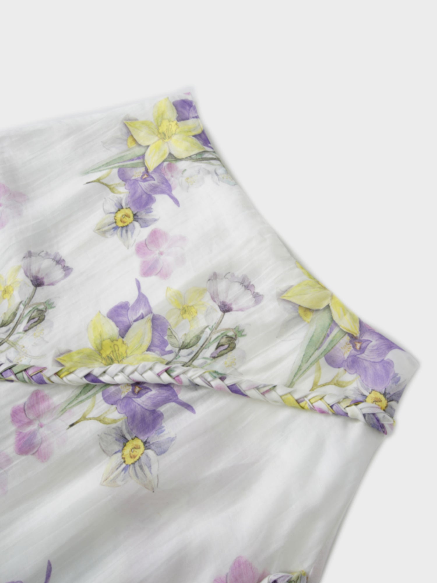 Braided Detail A-Line Skirt-Multi Color Floral