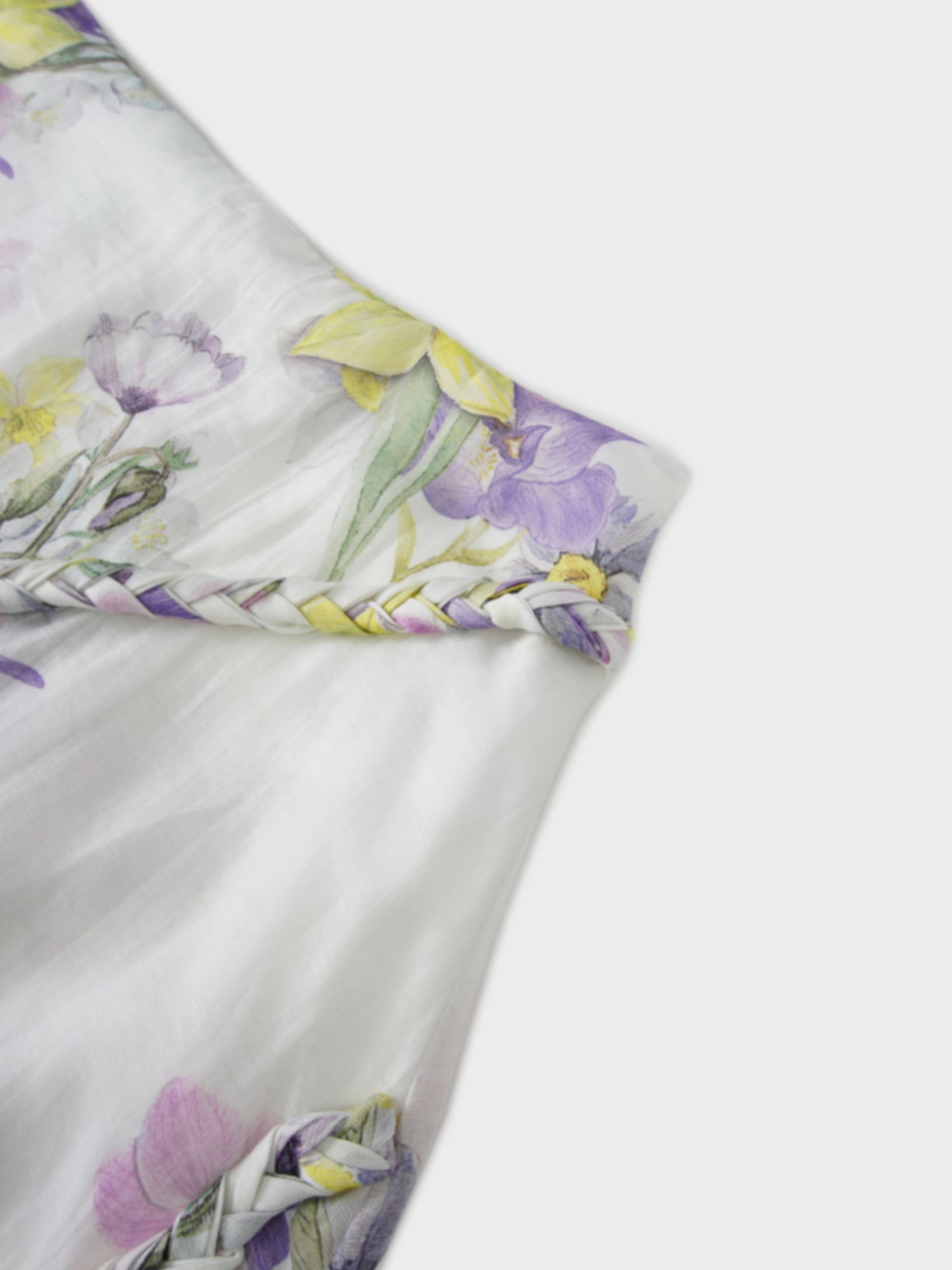 Braided Detail A-Line Skirt-Multi Color Floral