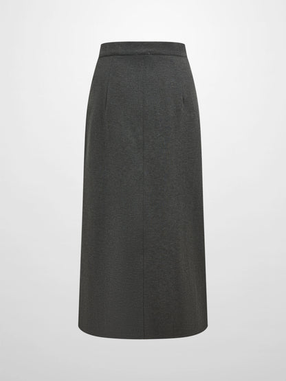 Straight Ponte Maxi Skirt - Grey