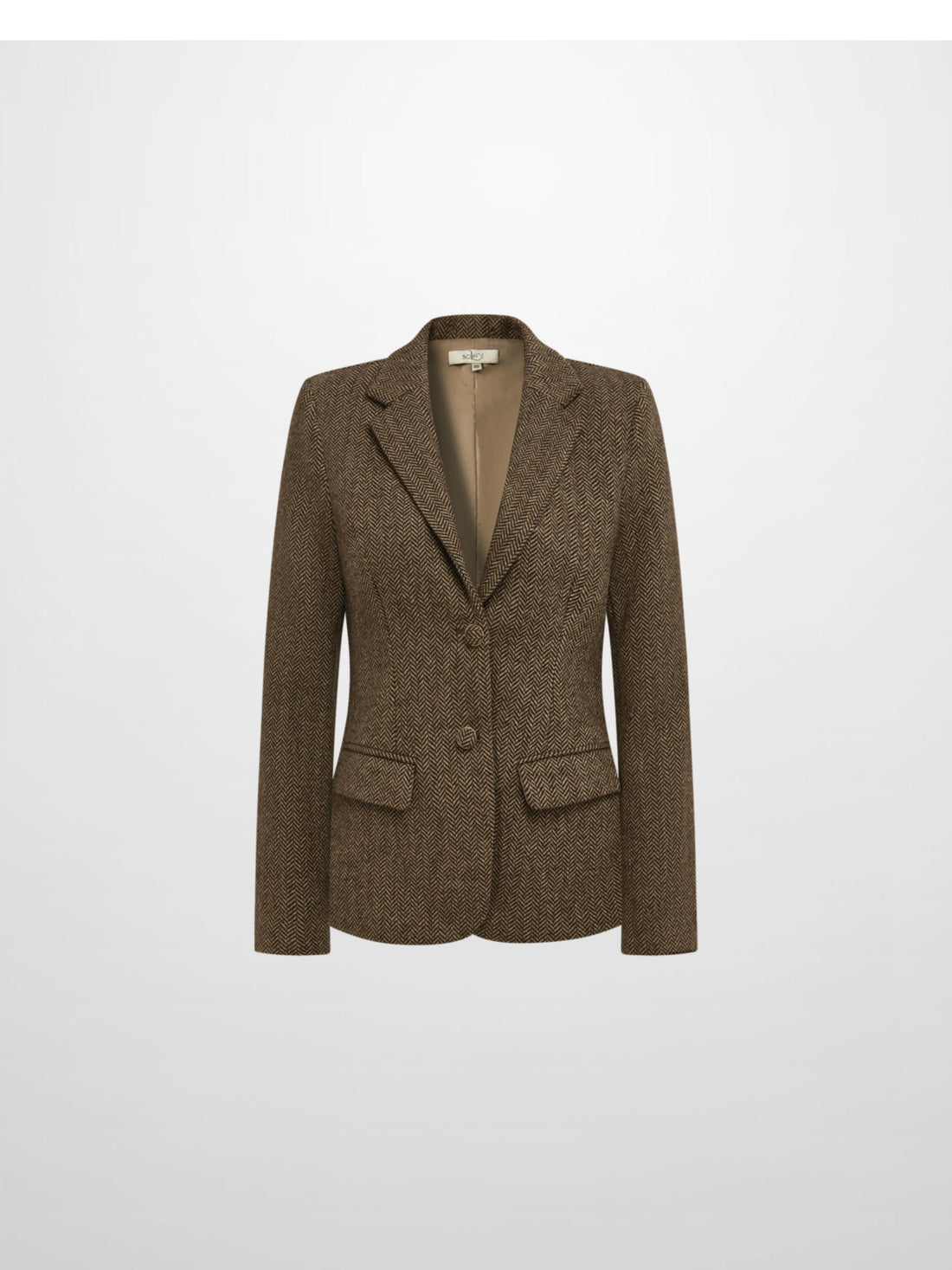 Herringbone Blazer - Brown/Tan
