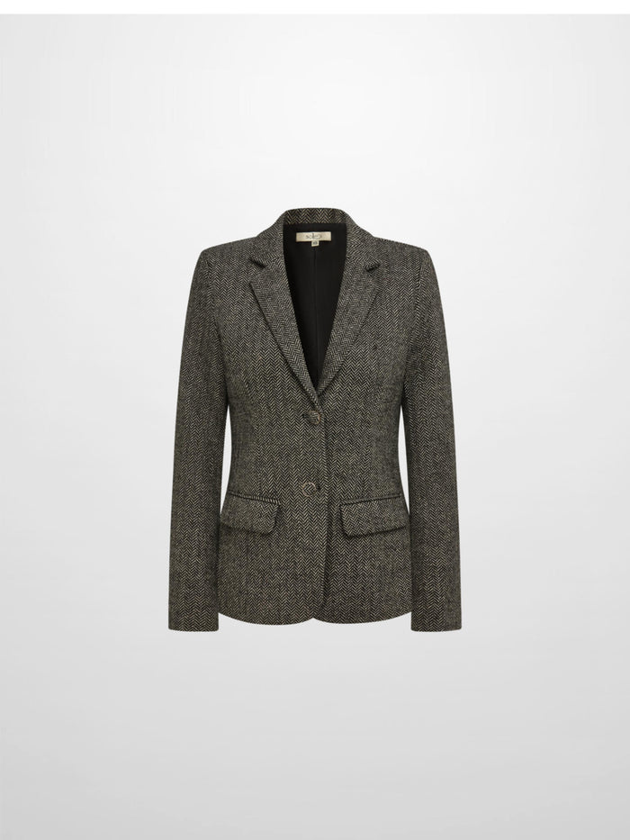Herringbone Blazer - Black/White