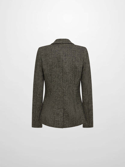Herringbone Blazer - Black/White