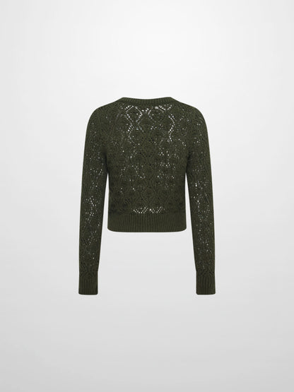 Crochet Cardigan - Olive Green